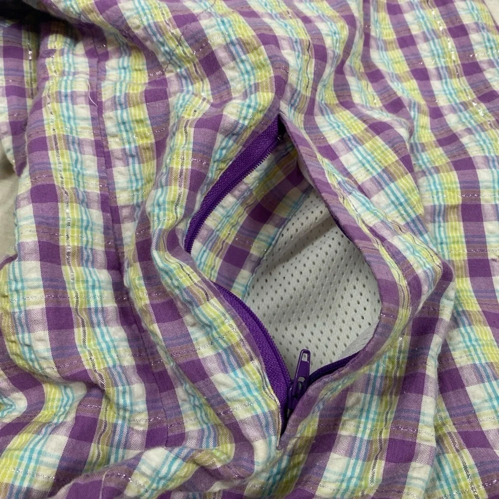 Vintage Coogi Australia Purple Harrington Plaid Full Zip Jacket Classic Fit 6/L